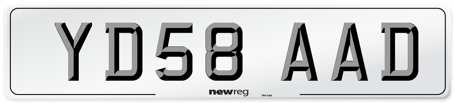 YD58 AAD Number Plate from New Reg